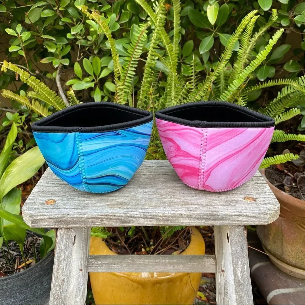 NWT New Arcoolor Insulated Reusable Neoprene Bowl Covers in Blue/Pink/Black/Gray